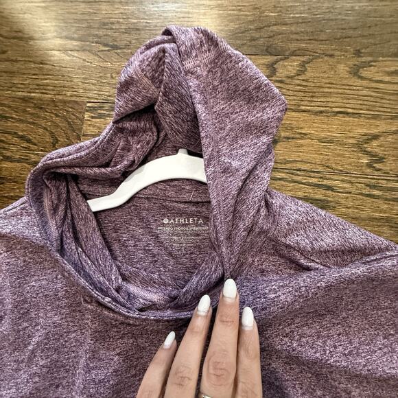 ATHLETA WomoUptempo II Hoodie Sweatshirt in Pinot Plum Heather Size Large 2419 - Picture 6 of 9